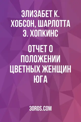 Обложка аудиокниги «Отчет о положении цветных женщин Юга»