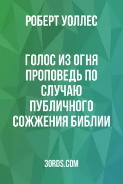 Обложка аудиокниги «Голос из огня: Проповедь по случаю публичного сожжения Библии»