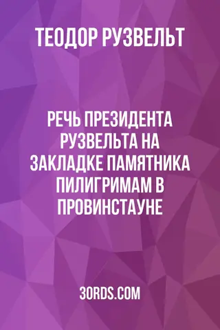 Обложка аудиокниги «Речь президента Рузвельта на закладке памятника пилигримам в Провинстауне»