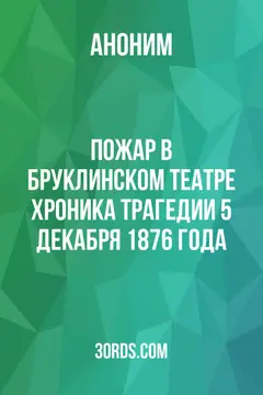 Обложка аудиокниги «Пожар в Бруклинском театре: Хроника трагедии 5 декабря 1876 года»
