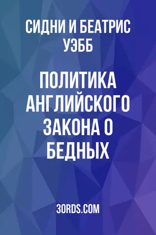 Обложка аудиокниги «Политика английского закона о бедных»