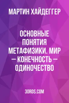 Обложка саммари книги «Основные понятия метафизики. Мир – Конечность – Одиночество»
