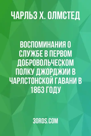 Обложка аудиокниги «Воспоминания о службе в Первом добровольческом полку Джорджии в Чарлстонской гавани в 1863 году»