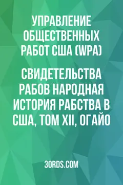 Обложка аудиокниги «Свидетельства рабов: Народная история рабства в США, Том XII, Огайо»