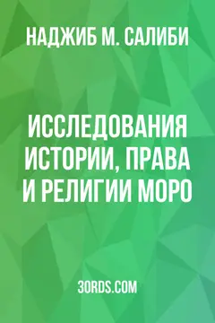 Обложка аудиокниги «Исследования истории, права и религии моро»