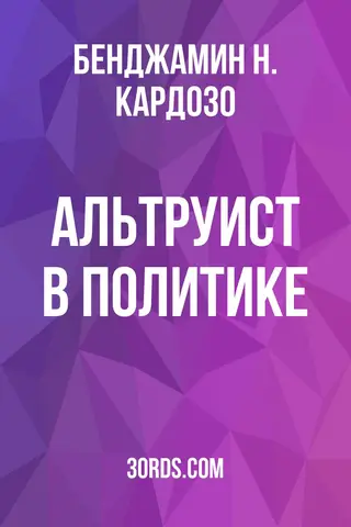 Обложка аудиокниги «Альтруист в политике»