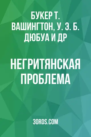 Обложка аудиокниги «Негритянская проблема»