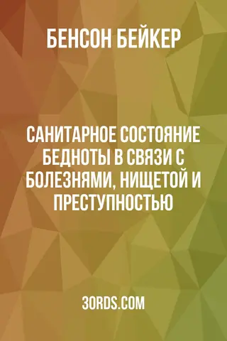 Обложка аудиокниги «Санитарное состояние бедноты в связи с болезнями, нищетой и преступностью»