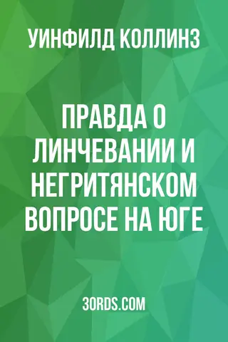 Обложка аудиокниги «Правда о линчевании и негритянском вопросе на Юге»