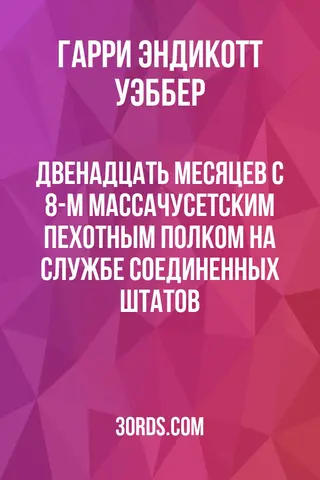 Обложка аудиокниги «Двенадцать месяцев с 8-м Массачусетским пехотным полком на службе Соединенных Штатов»