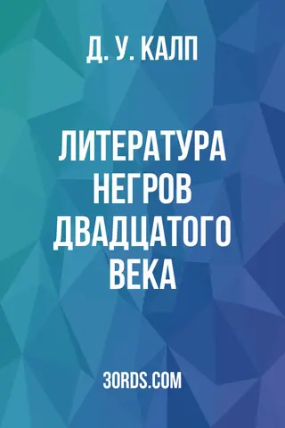 Обложка аудиокниги «Литература негров двадцатого века»