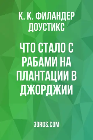 Обложка аудиокниги «Что стало с рабами на плантации в Джорджии?»