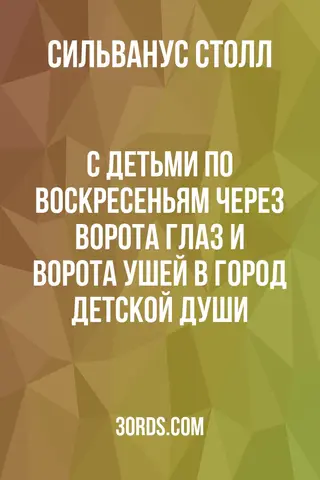 Обложка аудиокниги «С детьми по воскресеньям: через ворота глаз и ворота ушей в город детской души»