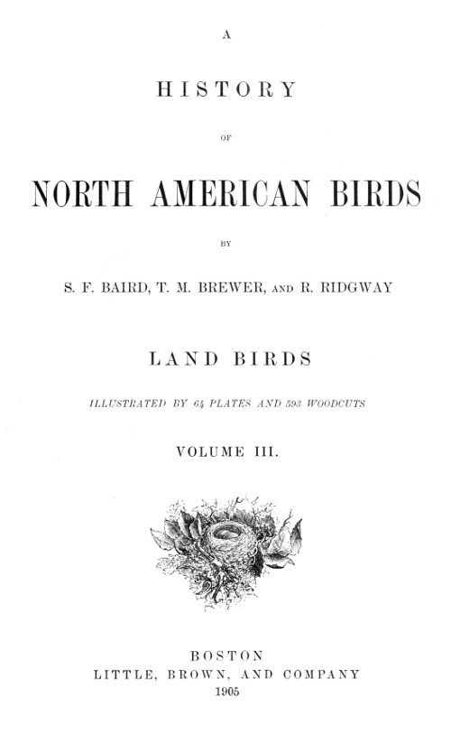 Cover of the audiobook “A History of North American Birds; Land Birds; Vol. 3 of 3”