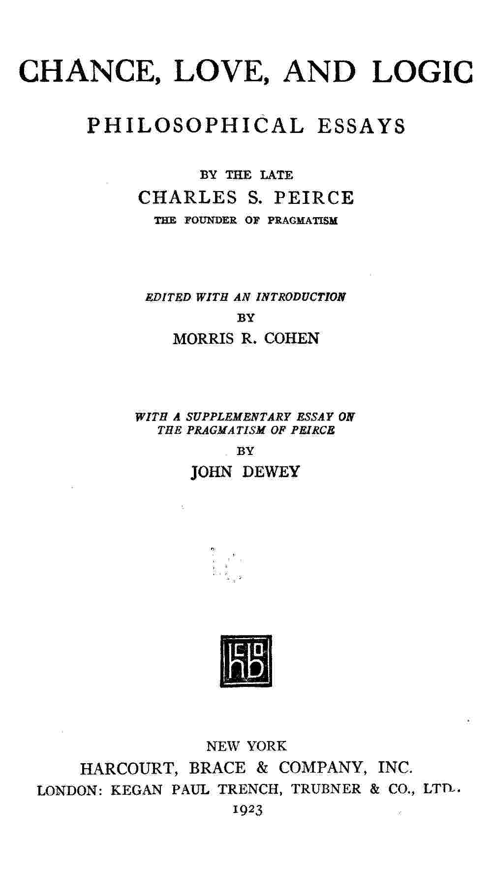 Cover of the audiobook “Chance, Love, and Logic: Philosophical Essays”