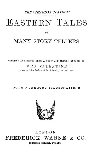 Cover of the audiobook “Eastern Tales by Many Story Tellers”