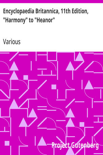 Cover of the audiobook “Encyclopaedia Britannica, 11th Edition, "Harmony" to "Heanor"”