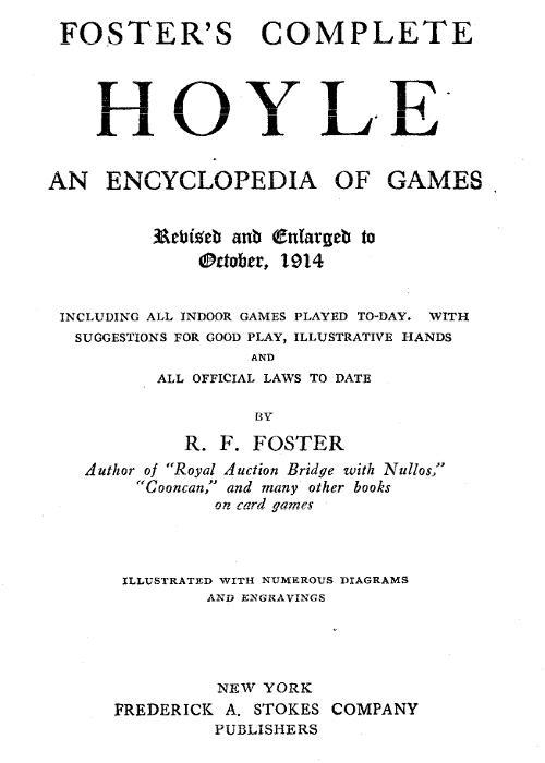 Cover of the audiobook “Foster's Complete Hoyle: An Encyclopedia of Games”