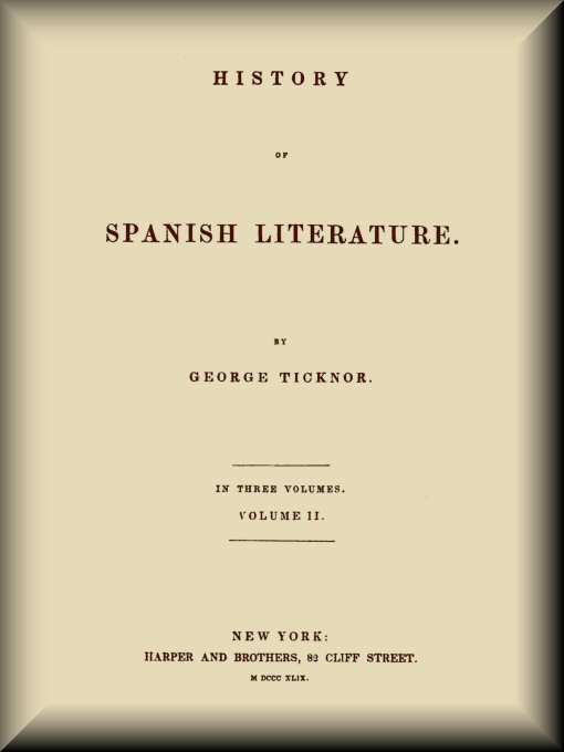 Cover of the audiobook “History of Spanish Literature, vol. 2 (of 3)”