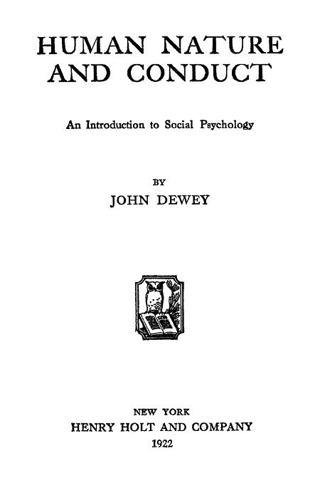 Cover of the audiobook “Human Nature and Conduct: An introduction to social psychology”
