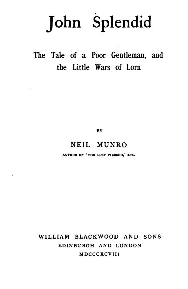 Cover of the audiobook “John Splendid: The Tale of a Poor Gentleman, and the Little Wars of Lorn”
