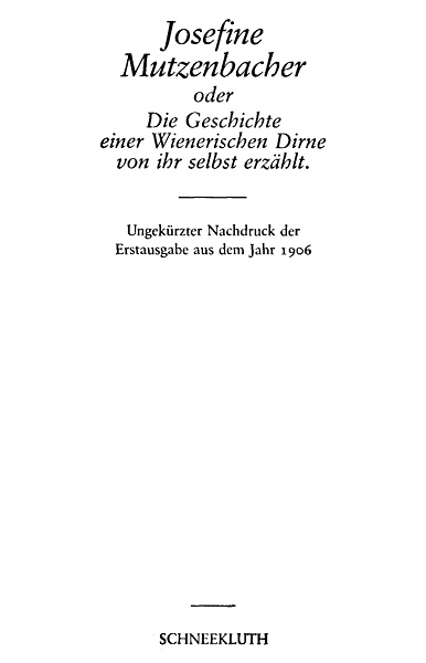 Cover of the audiobook “Josefine Mutzenbacher”