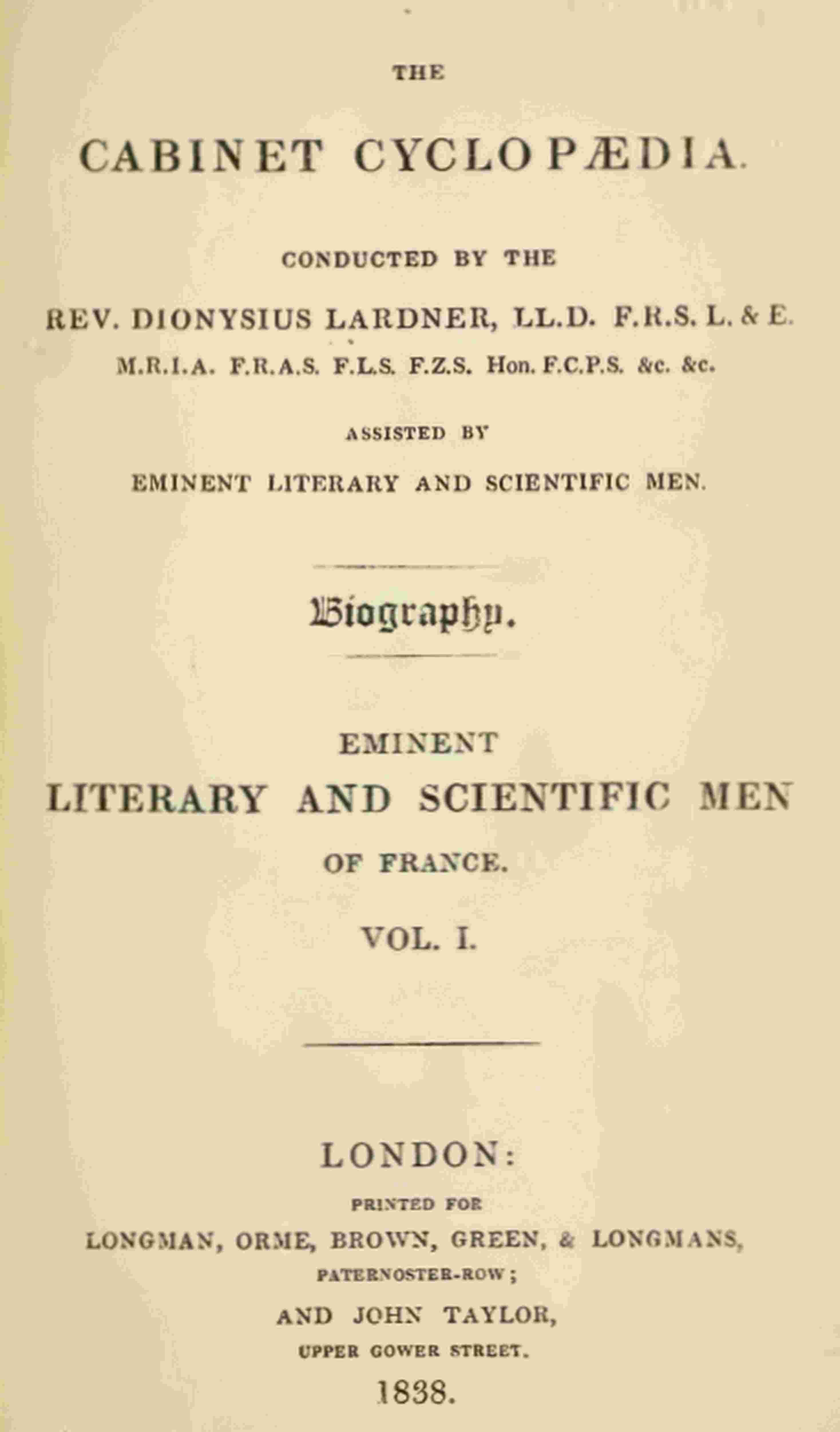 Cover of the audiobook “Lives of the most eminent literary and scientific men of France, Vol. 1 (of 2)”