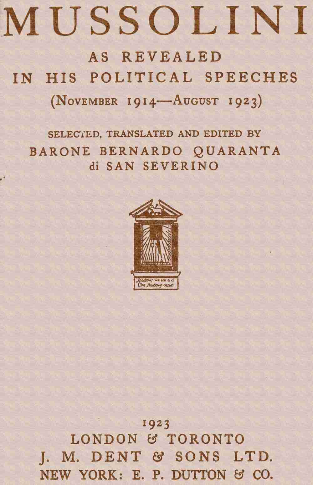 Cover of the audiobook “Mussolini as revealed in his political speeches (November 1914-August 1923)”