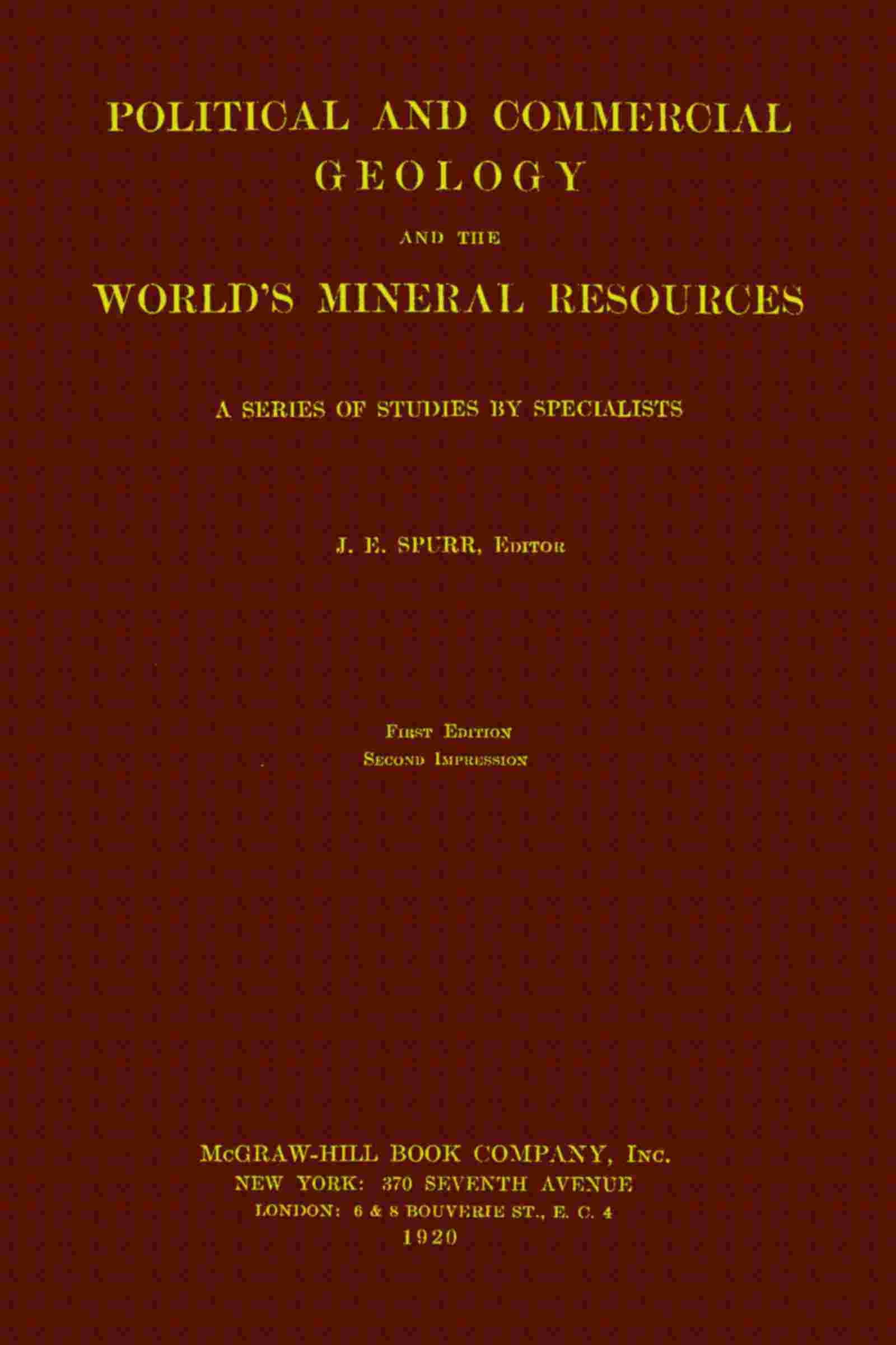 Cover of the audiobook “Political and commercial geology and the world's mineral resources”
