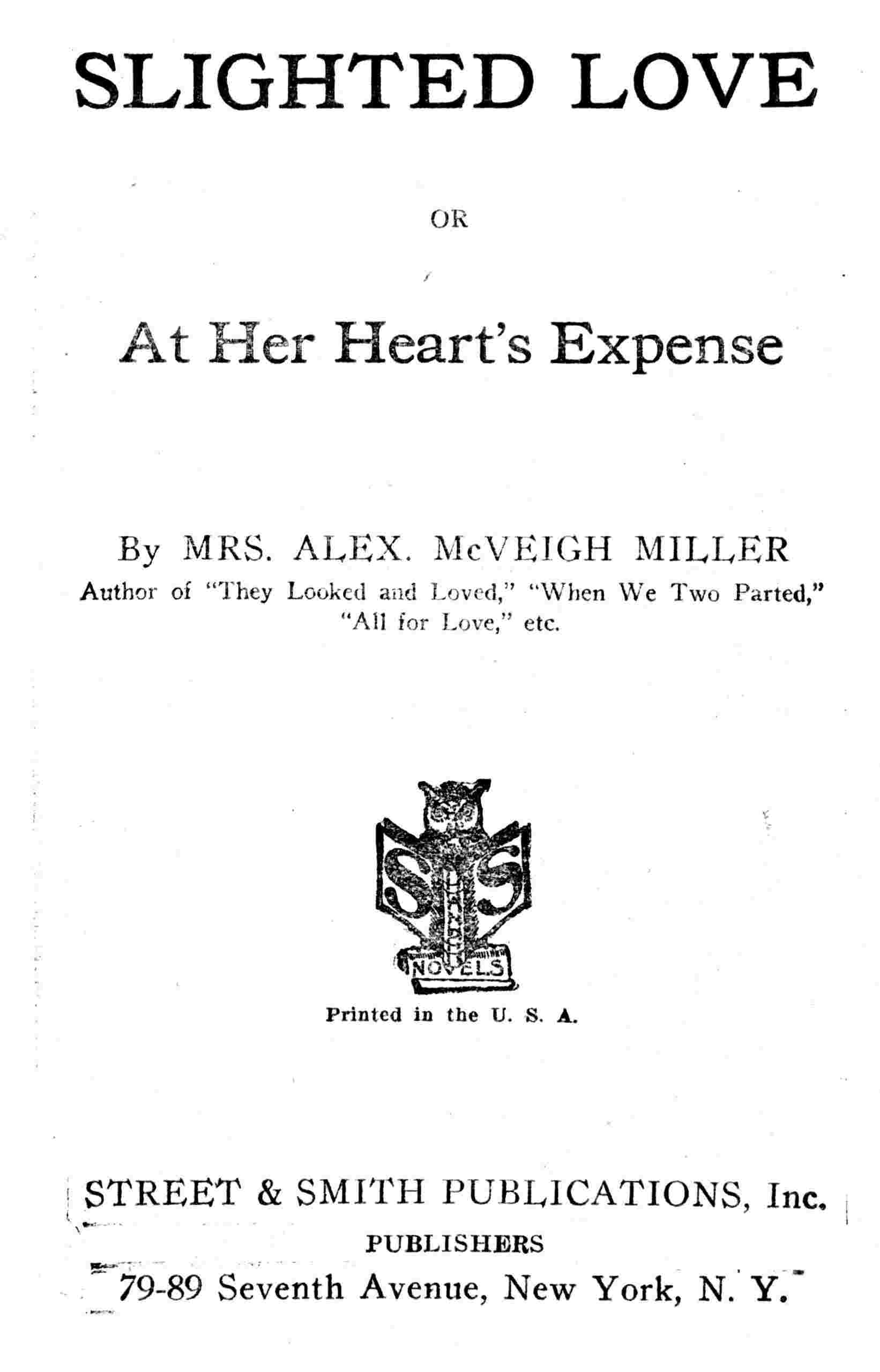 Cover of the audiobook “Slighted love : or, At her heart's expense”