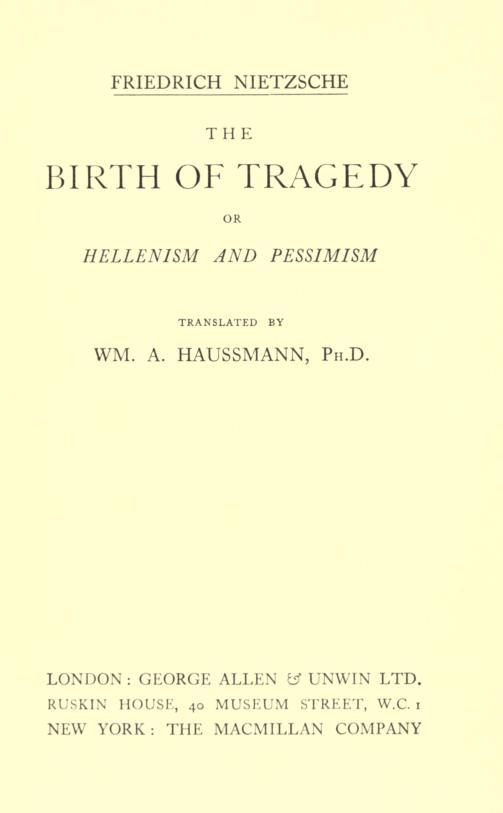 Cover of the audiobook “The Birth of Tragedy; or, Hellenism and Pessimism”