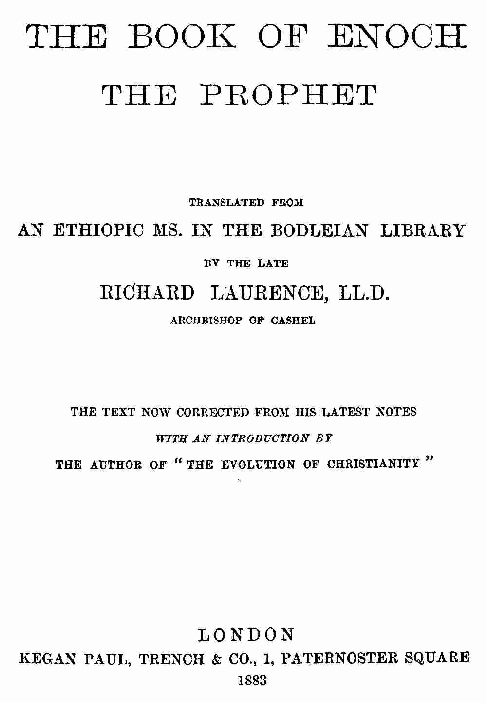 Cover of the audiobook “The book of Enoch the Prophet : Translated from an Ethiopic MS. in the Bodleian Library”