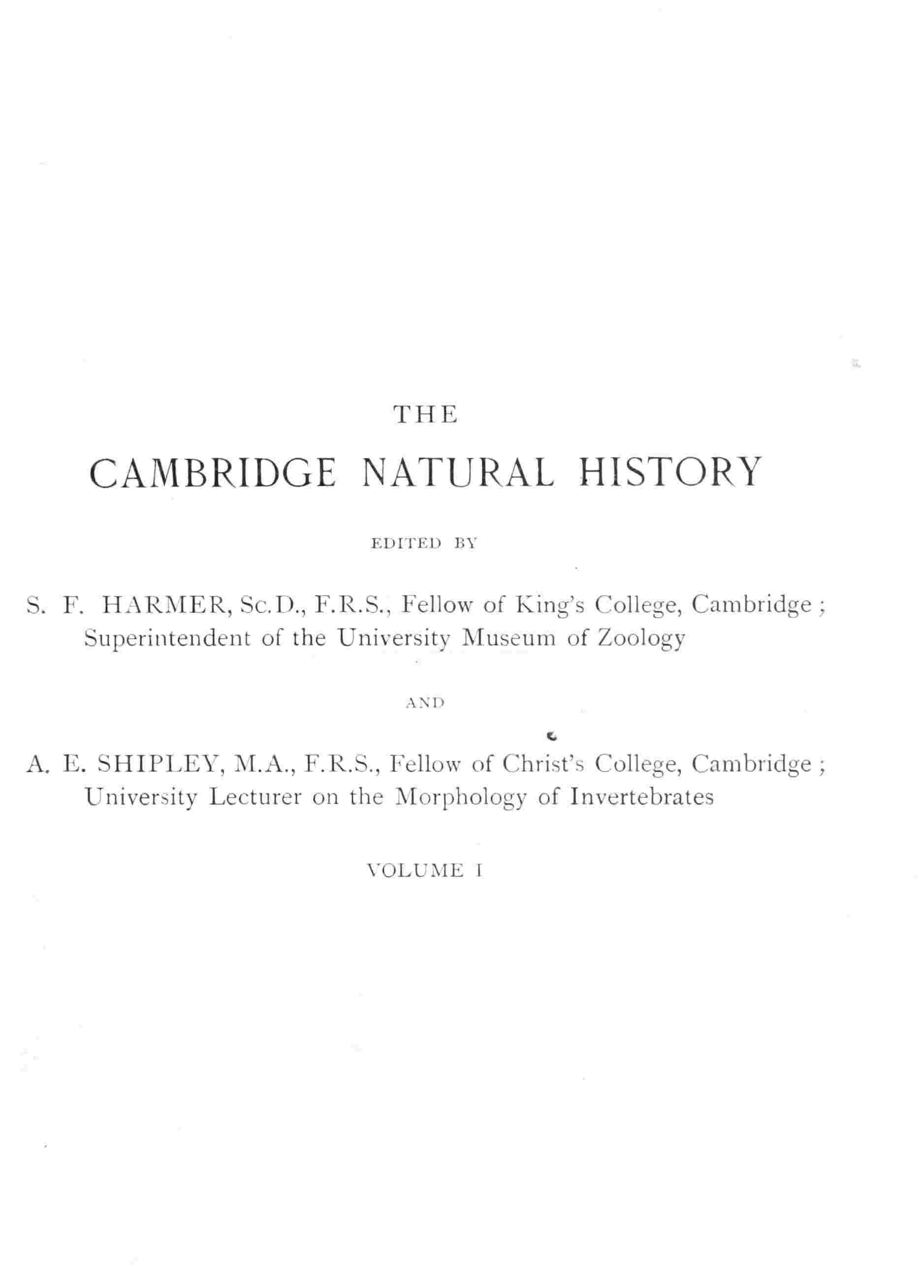 Cover of the audiobook “The Cambridge natural history, Vol. 01 (of 10)”