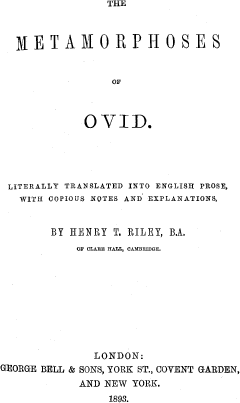 Cover of the audiobook “The Metamorphoses of Ovid, Books I-VII”