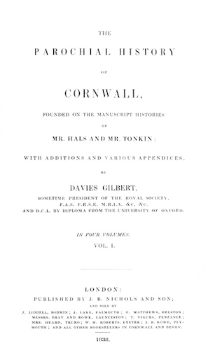 Cover of the audiobook “The Parochial History of Cornwall, Volume 1 (of 4)”