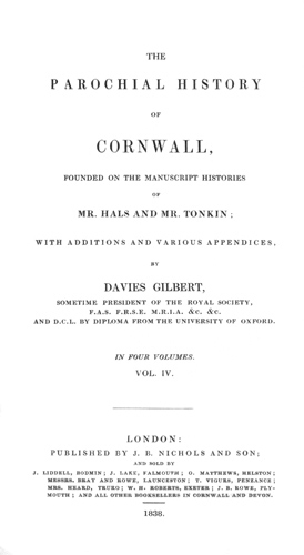 Cover of the audiobook “The Parochial History of Cornwall, Volume 4 (of 4)”