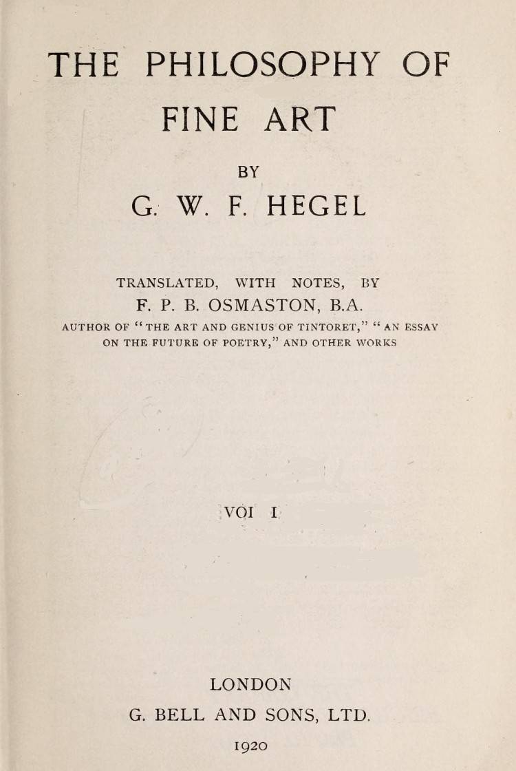 Cover of the audiobook “The Philosophy of Fine Art, volume 1 (of 4)”
