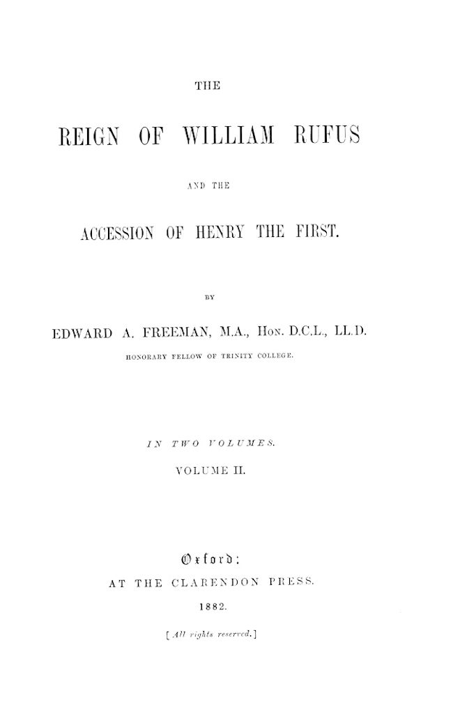 Cover of the audiobook “The Reign of William Rufus and the Accession of Henry the First, Volume 2 (of 2)”