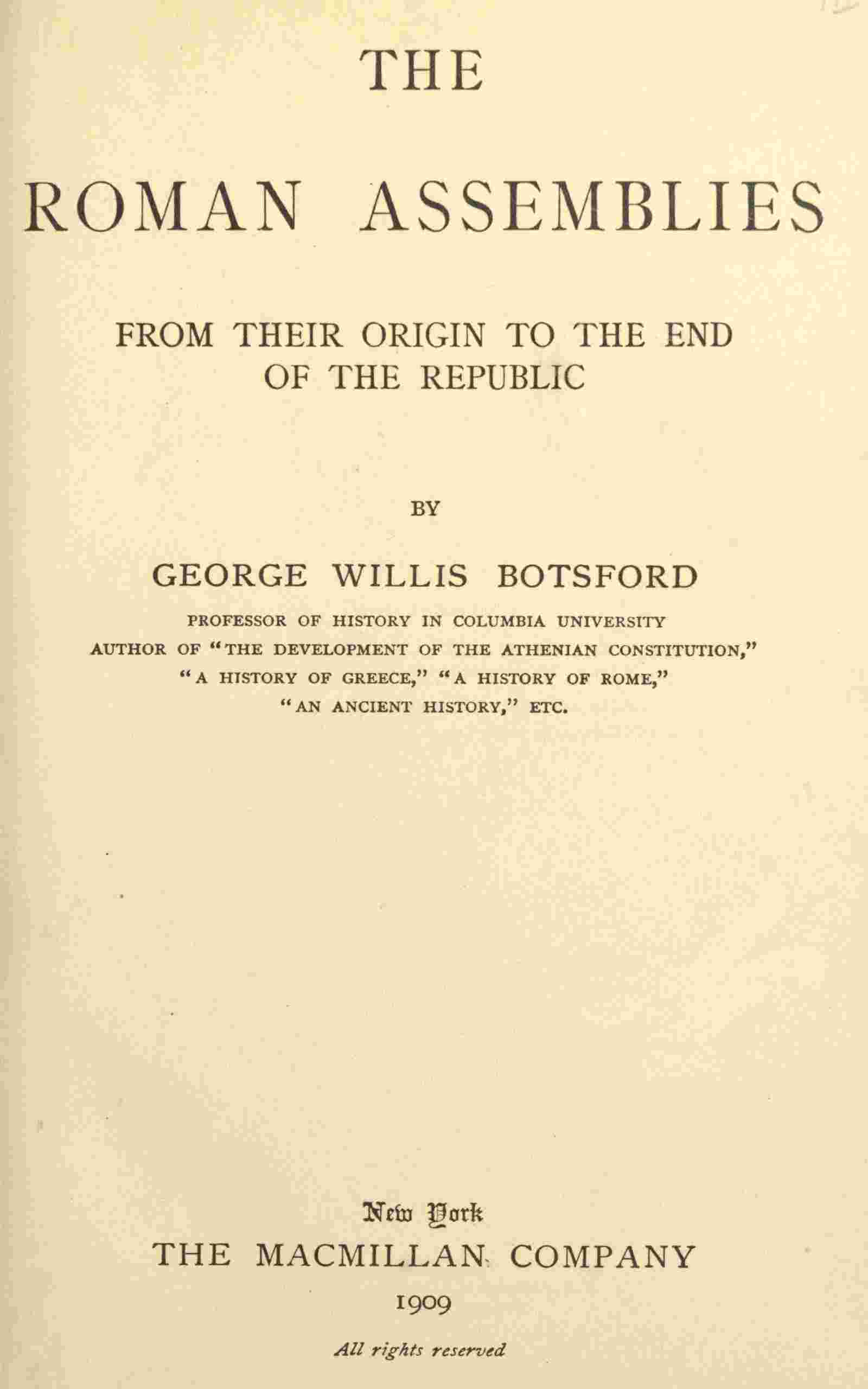 Cover of the audiobook “The Roman assemblies from their origin to the end of the Republic”