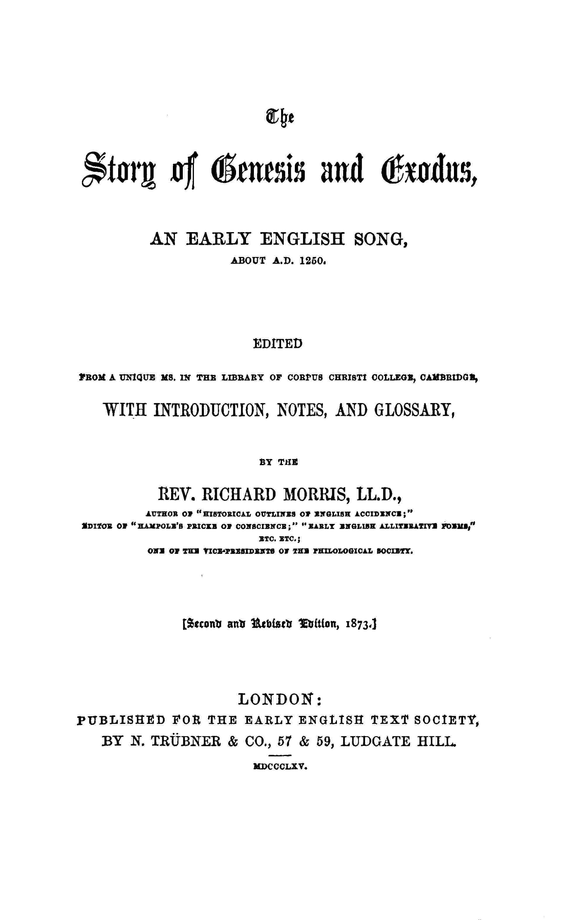 Cover of the audiobook “The Story of Genesis and Exodus: An Early English Song, about 1250 A.D.”