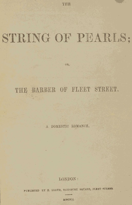 Cover of the audiobook “The String of Pearls; Or, The Barber of Fleet Street. A Domestic Romance.”