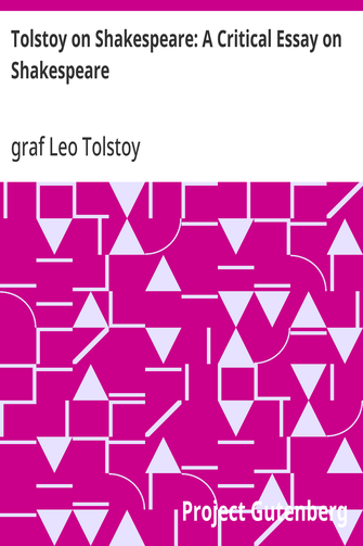 Cover of the audiobook “Tolstoy on Shakespeare: A Critical Essay on Shakespeare”